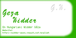 geza widder business card